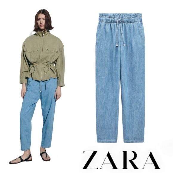 Zara Denim - ZARA | Blue | HIGH RISE Z1975 PAPERBAG JEANS